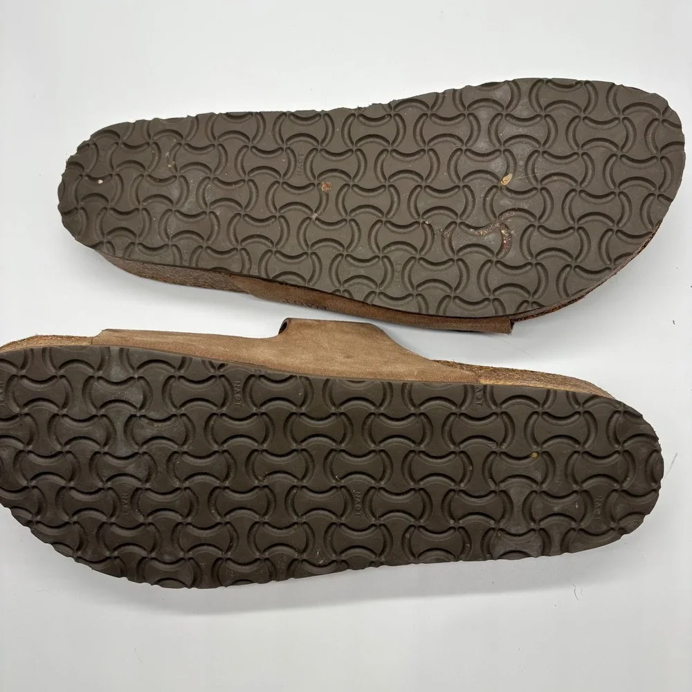 Naot Santa Barbara Mens Brown Suede Leather Double Buckle Slide Sandals 48 US 15